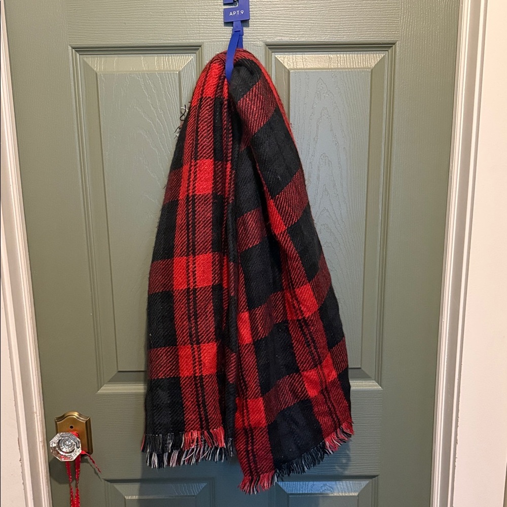 Apt. 9 Red and Black Checkered Scarf